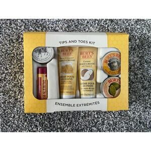 Burt's Bees Tips and Toe Kit 6 piece Hand Feet Lip Cream NEW